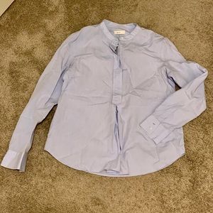 ALC collarless blue blouse size 8